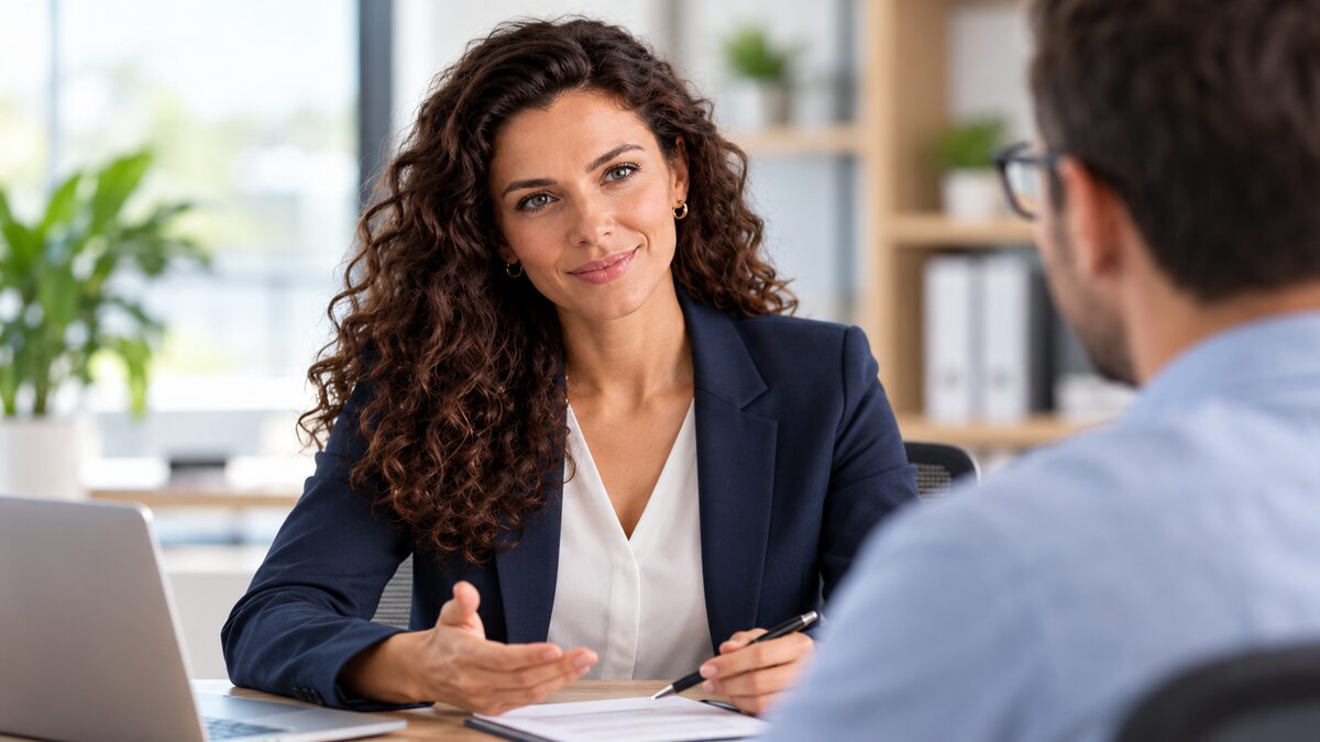 Consultora atendendo síndico